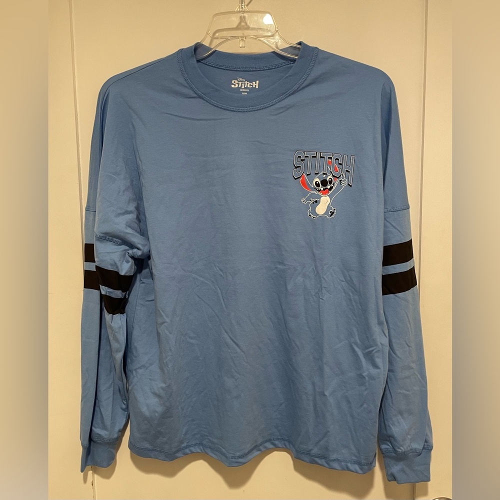 Disney’s Stitch 626 Blue Long SleeveT-Shirt w Banding. Unisex. Sporty.